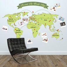 Wandtattoo Around the World Map Wandsticker