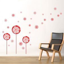 Wandtattoo Red Dandelion Wandsticker